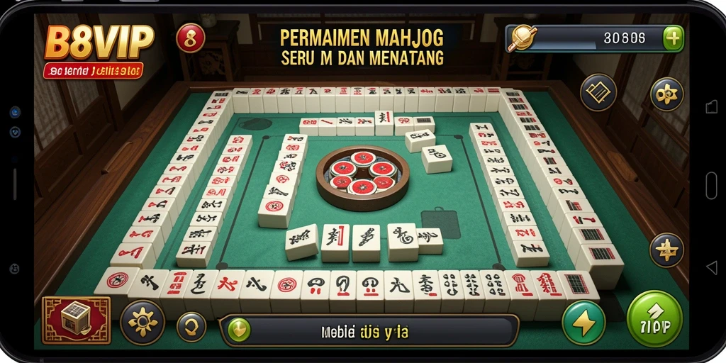 Tampilan gameplay Mahjong B8VIP yang menarik dan penuh warna.