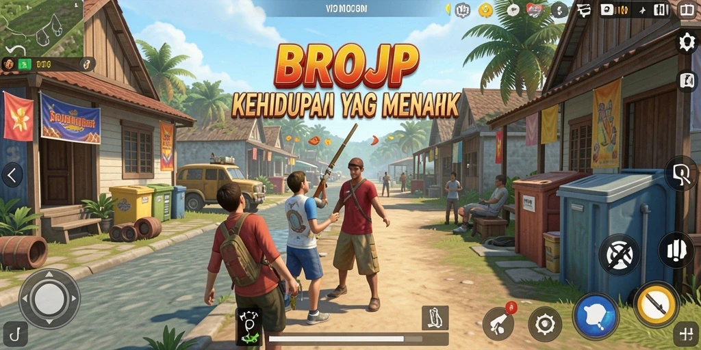Screenshot yang menampilkan gameplay menarik dari BROJP di dunia virtual.