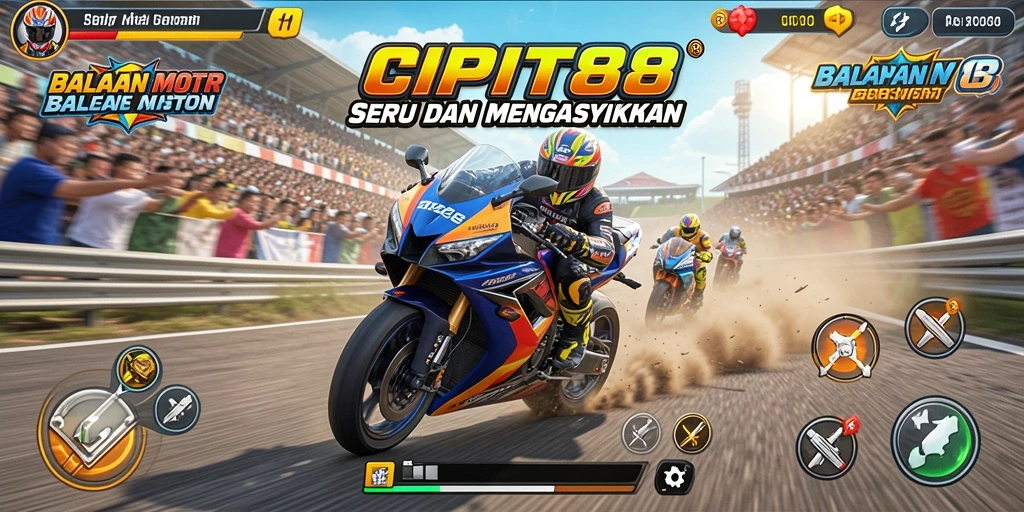 Tampilan visual memukau dari gameplay balapan motor yang seru.