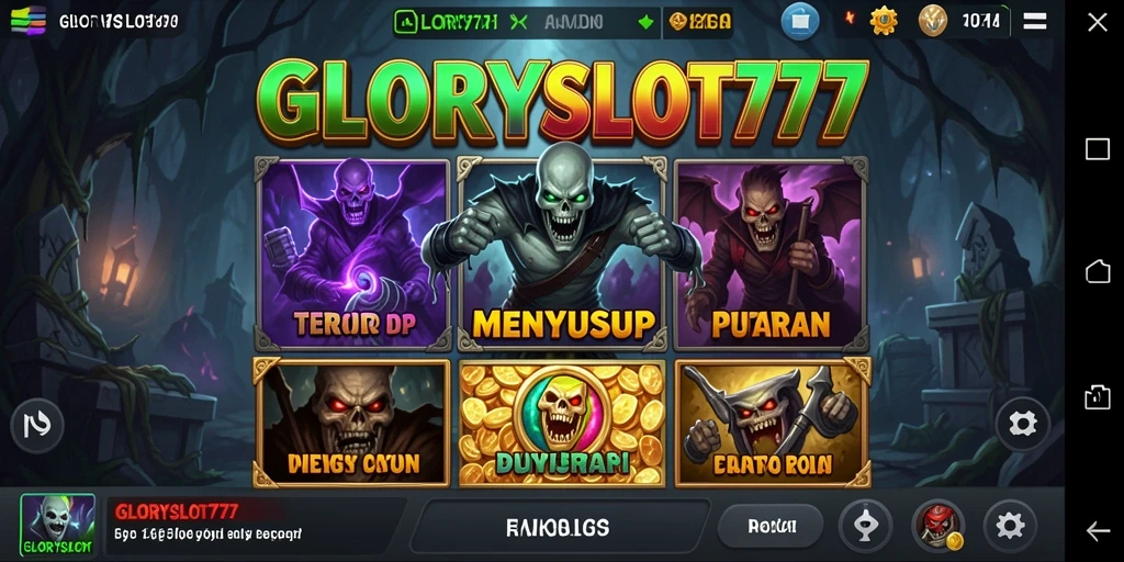 Tampilan mencekam dari gameplay GLORYSLOT777 yang menghadirkan keseruan horor.