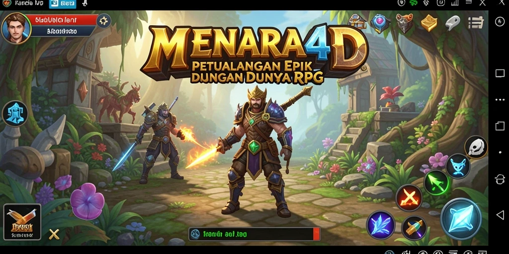 Screenshot MENARA4D menampilkan aksi seru dalam pertempuran RPG.